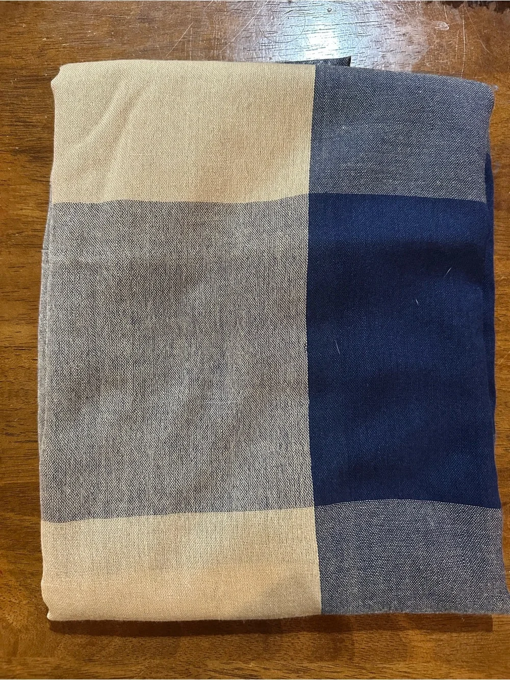 Navy and Beige Colorblock Women's Scarf